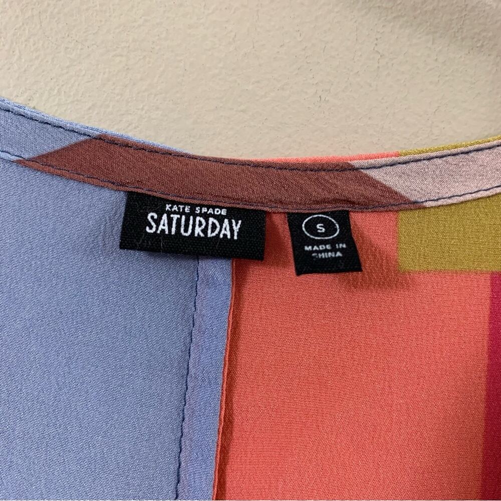 Kate Spade Silk Multi-Color Color Block Sleeveles… - image 2